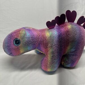 HugMe pink & Rainbow Sparkling Dinosaur 11" Tall